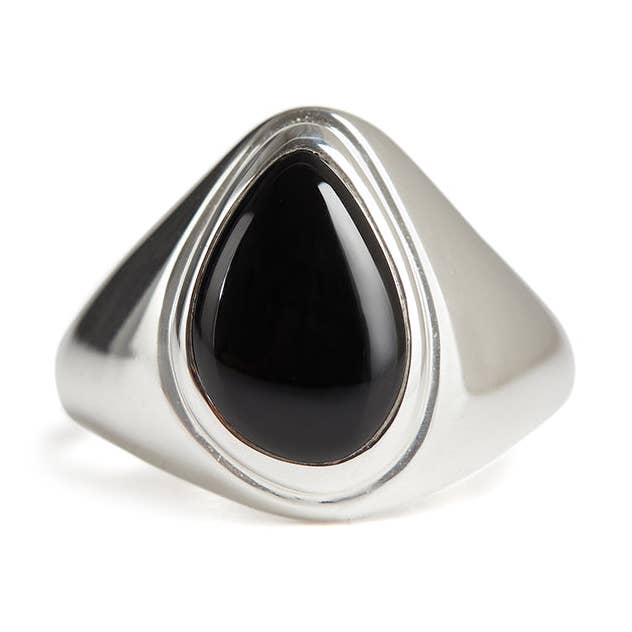 Anillo Apollo Pinky de plata - Ónix negro para venta al por mayor de Rachel Entwistle Jewellery