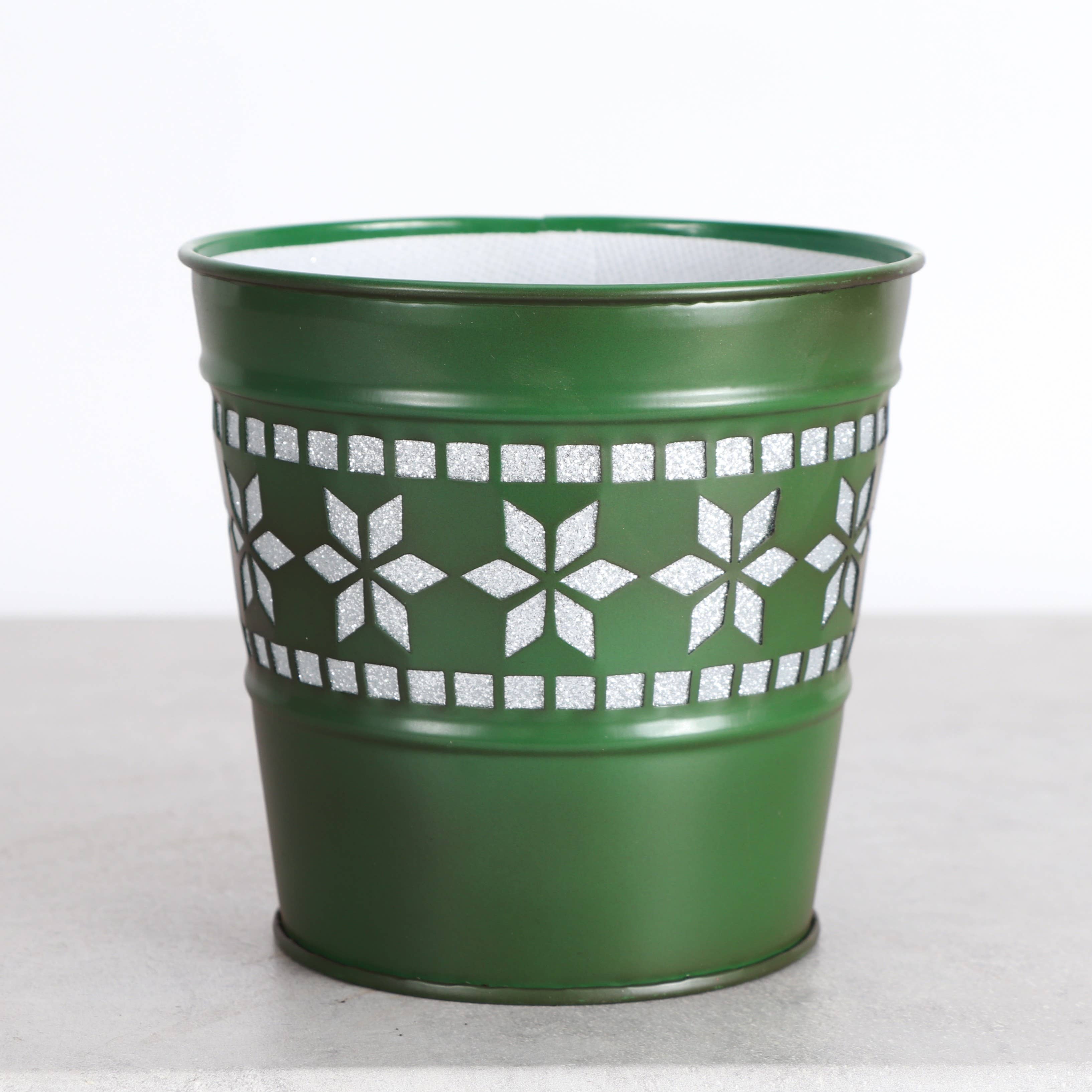 Thorsen's Greenhouse - Wholesale Plant Pot - Winter Star Metal Pot for Houseplants - 4" and 6" Options10