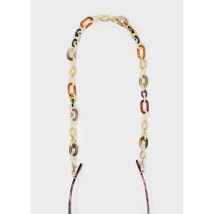GREY SUNGLASSES CHAIN IN RESIN GREY/BROWN - for wholesale on Faire2