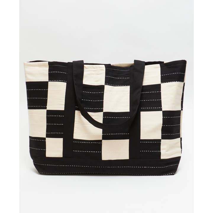Anchal - Wholesale Tote Bag - Women's - Checkered Canvas Tote Bag