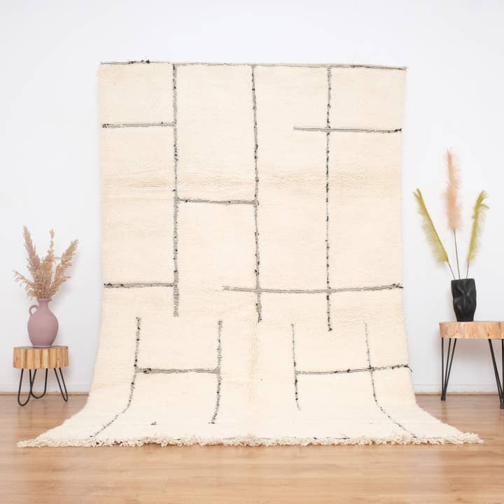 Black and White Rug, Moroccan Rug, Berber Rug, Shag rug for wholesale by Moroccan Woven Treasures