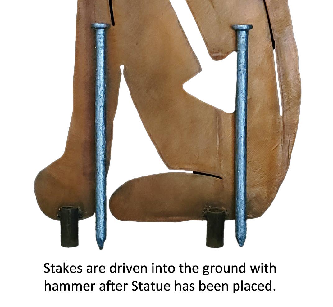 Crooks Designs - Wholesale Outdoor Ornament/Decor - BigFoot Chopper, Metal Yard Art Statue, Rust Finish 7