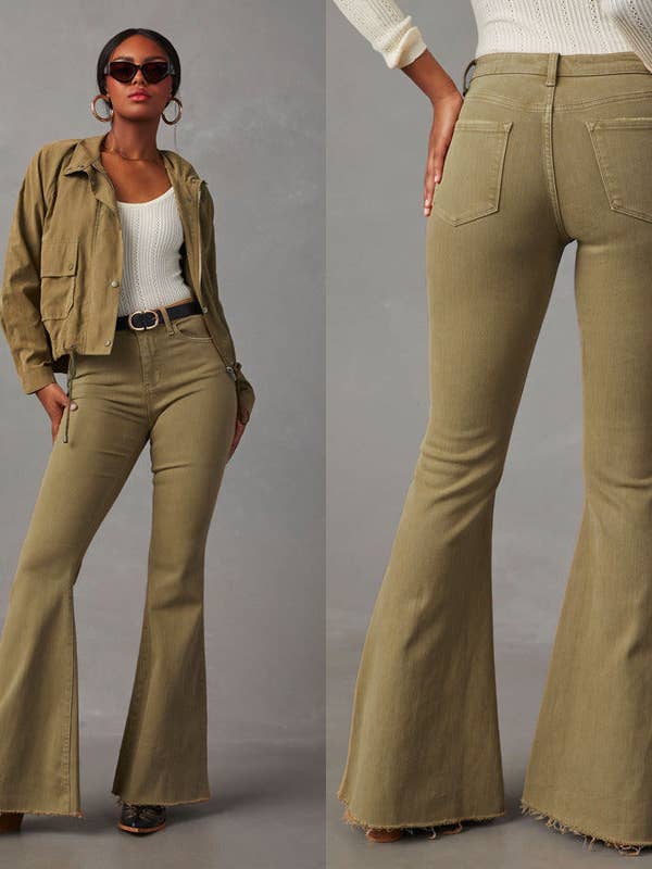 Camel NEW Vintage Flare Jeans Slim Long Chic 2025 for wholesale on Faire1