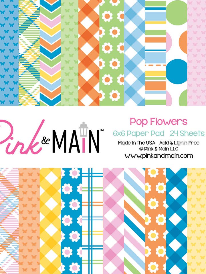 Bloco de Papel Pop Flowers 6x6 por atacado de Pink and Main