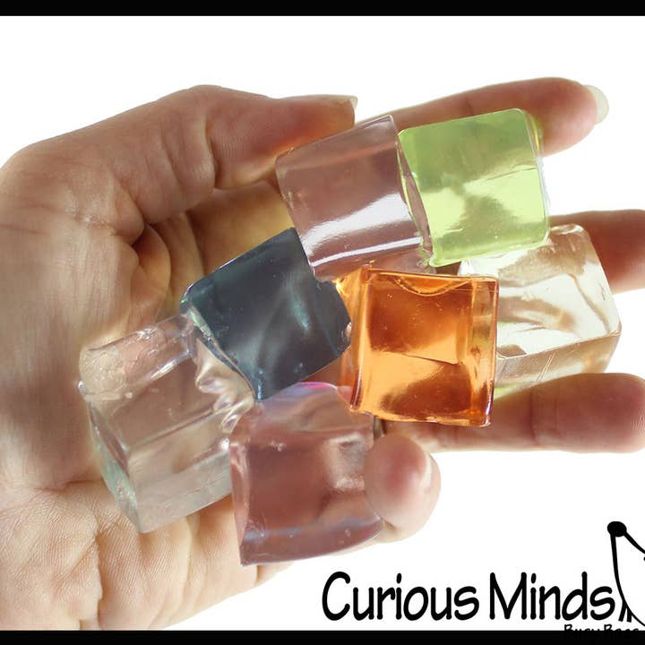 Curious Minds Toys - Wholesale Fidget Toy - Kids - 1 Gelatin Ice Cube Squishy Fidget Toy - Thick Gel Wiggly an