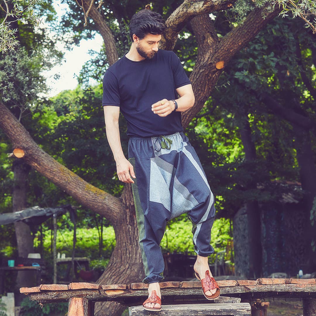 Los Banditos - Wholesale Pants - Men's - Tie Waist One Size Mens Cotton Harem Pants2