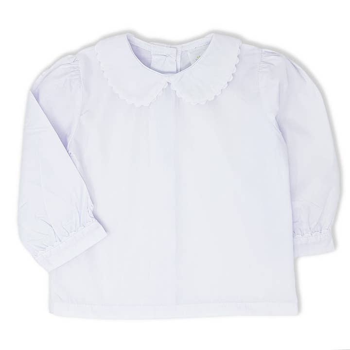 Carson Elizabeth Kids - Wholesale T-Shirt - Kids - Girls Long Sleeve Peter Pan Collar Shirt