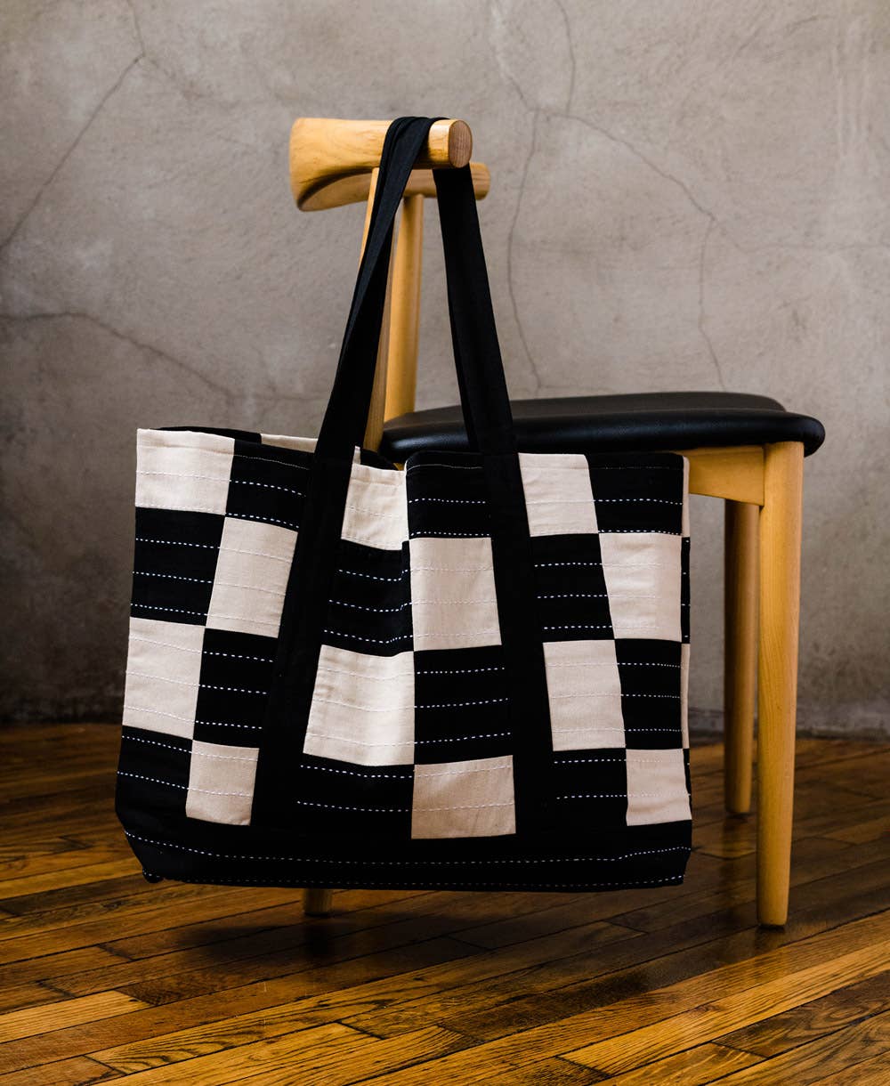 Anchal - Wholesale Tote Bag - Women's - Checkered Canvas Tote Bag9