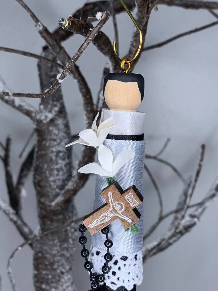 Ornamento de Boneca de Madeira São Luís Gonzaga por atacado de Our Saint Family