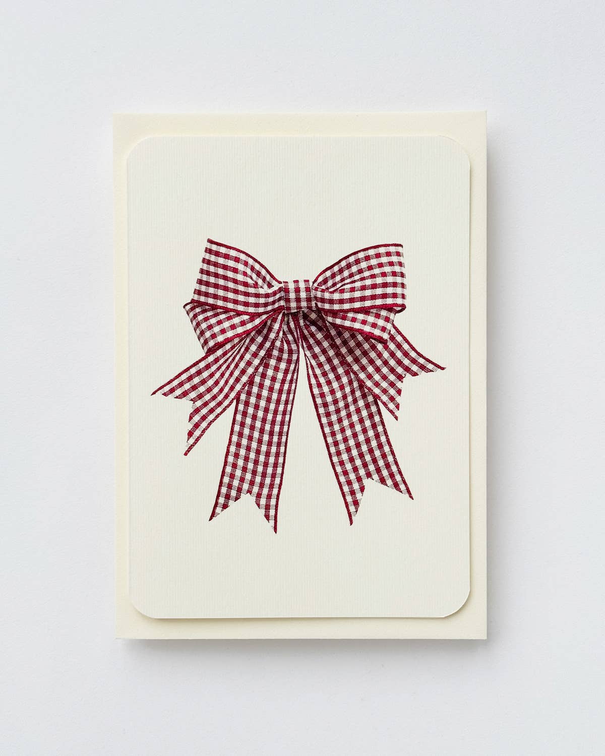 Canonbury Press – wholesale Everyday greeting card – Double Tail Red Gingham Bow Greeting Card | Birthday Card1