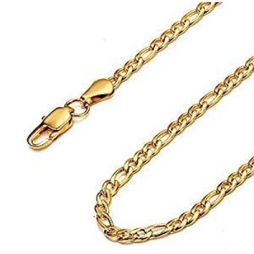 Figaro 3mm 18k Gold Plated Chain for wholesale by Raf Rossi Gold Plated