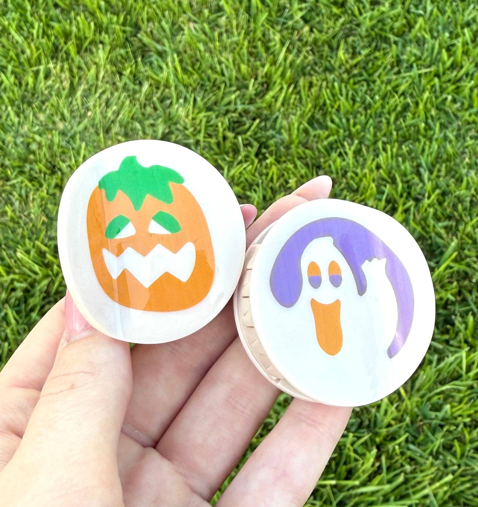 La Luna Belle LLC - Wholesale Hair Clip - Women's - Mini Pillsbury Halloween Cookie Double Sided Claw Clip0