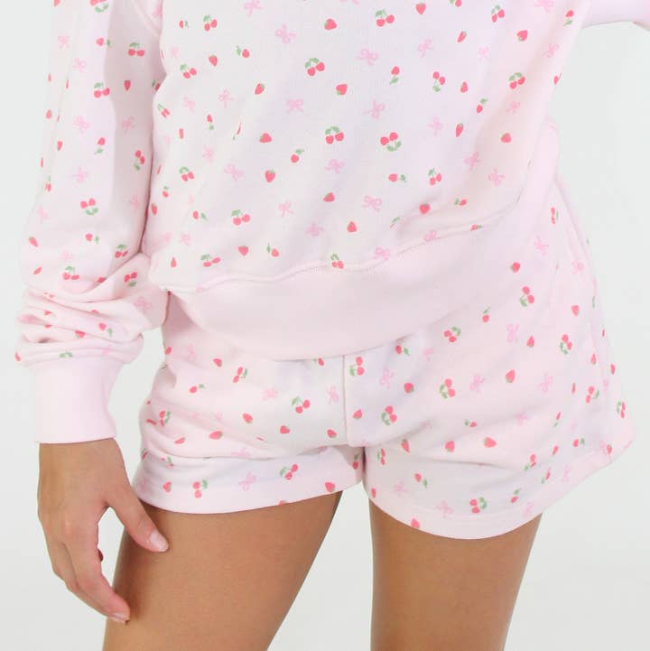 Micro Berry All Over Print Shorts Tween Girls for wholesale by Paper Flower