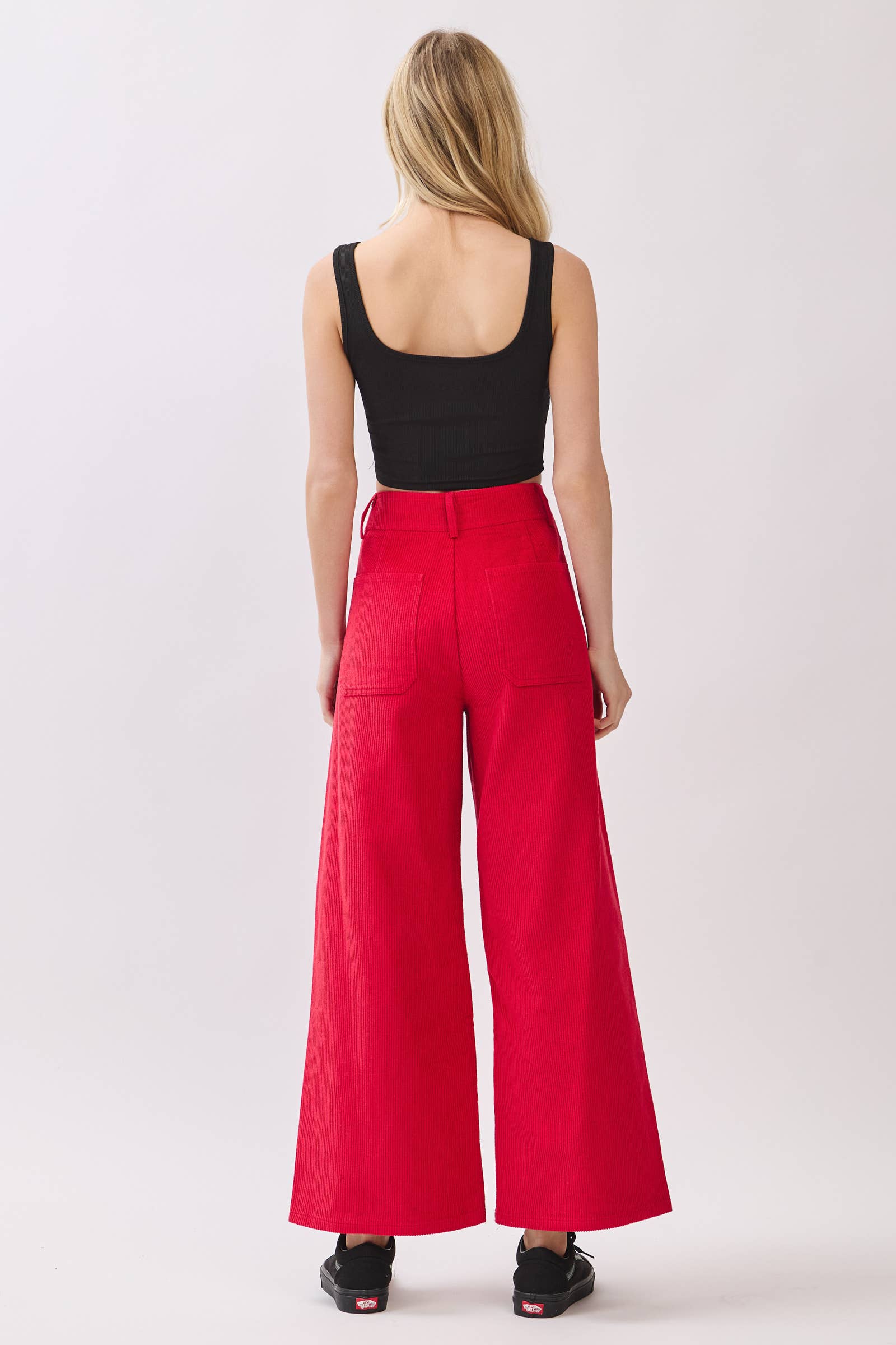 NOIR Pantalon large droit en velours côtelé en vente sur Faire10