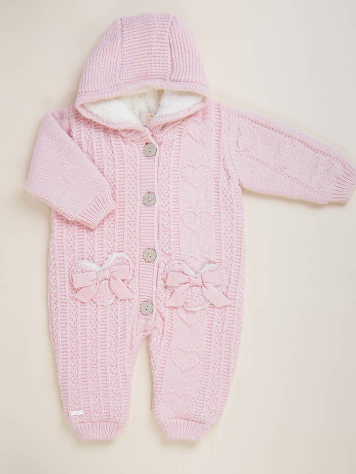 Woolen Knit Heart Pocket Snowsuit for wholesale by Caramelo Kids