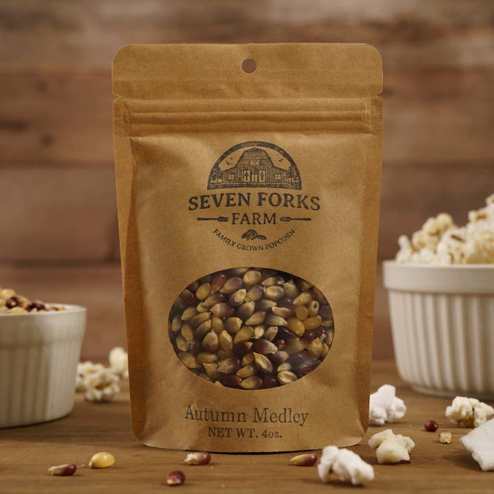 Autumn Medley Popcorn 4oz. bag for wholesale by Seven Forks Farm