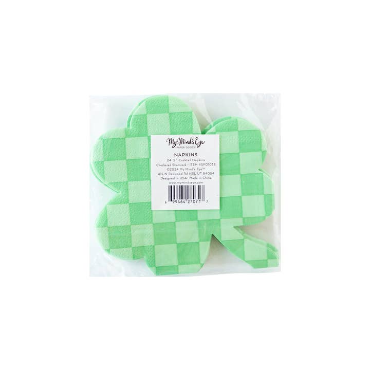 My Mind’s Eye - Wholesale Disposable napkin - SPD1038 - Checkered Shamrock Paper Napkin2