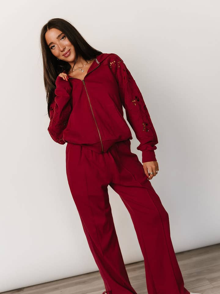 Wide Leg Bow Comfs - Love Story Crimson for wholesale by Ampersand Avenue