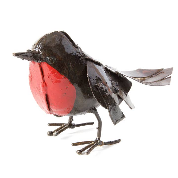 Swahili | AFRICAN MODERN - Wholesale Sculpture - Small Recycled Metal Robin Sculpture2