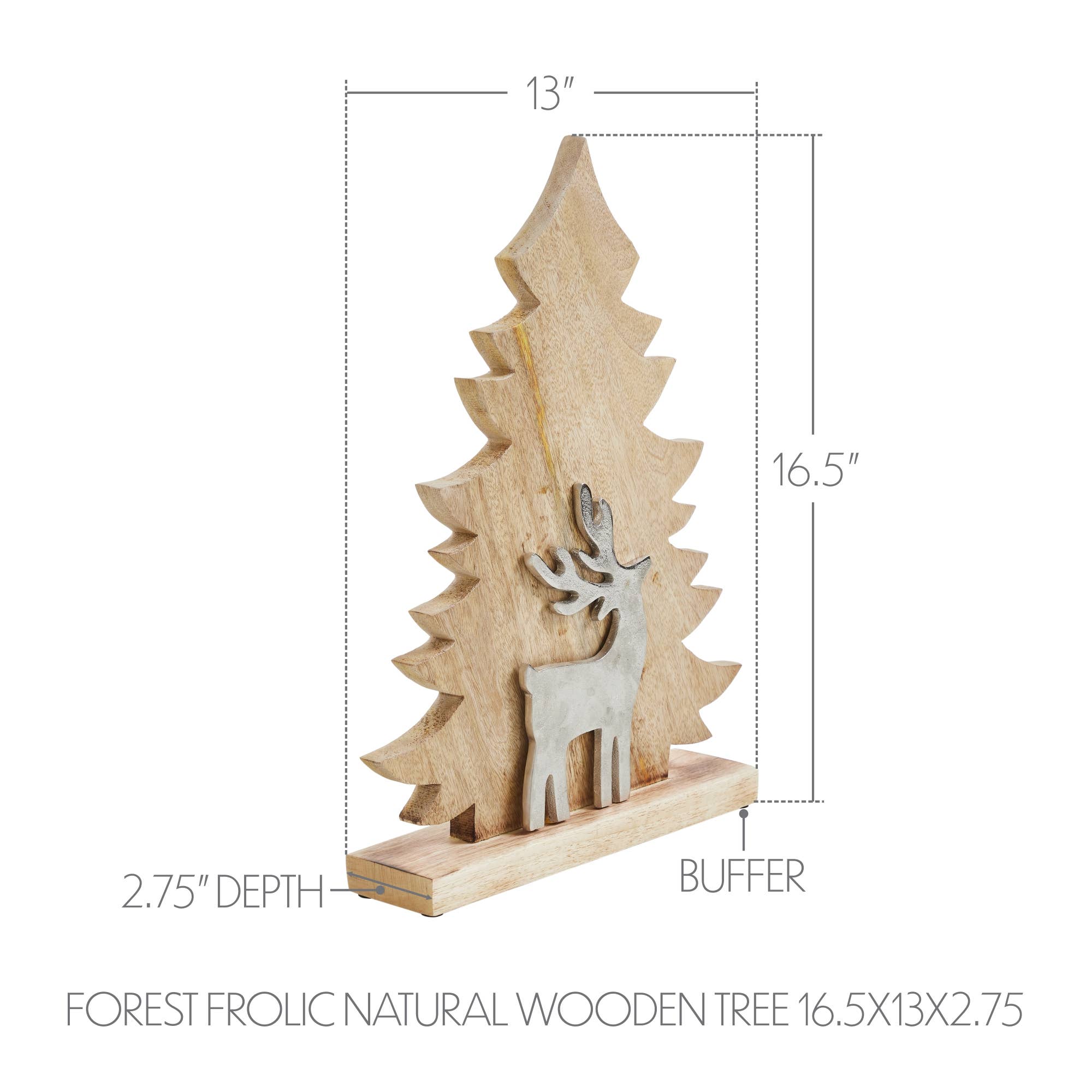 VHC Brands - Wholesale Decorative Tabletop Object - Forest Frolic Natural Wooden Tree 16.5x13x2.753