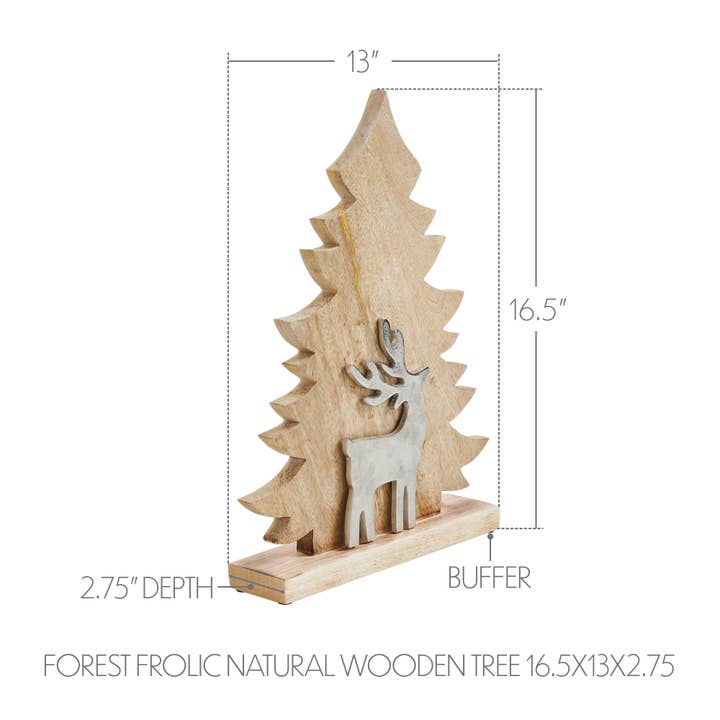 VHC Brands - Wholesale Decorative Tabletop Object - Forest Frolic Natural Wooden Tree 16.5x13x2.753