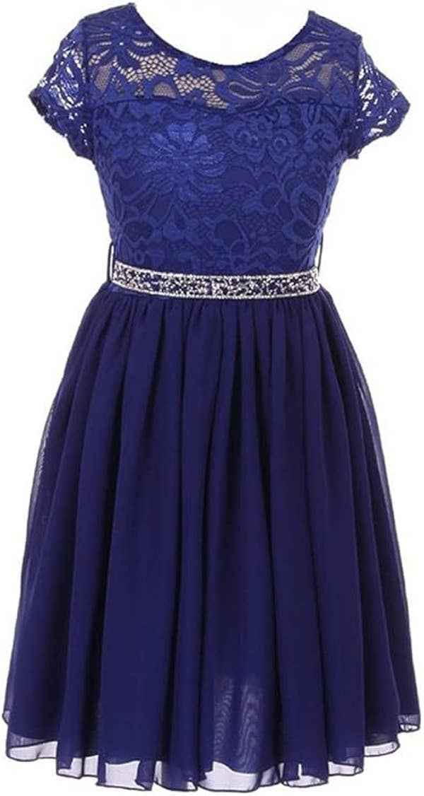 iGirlDress - Wholesale Dress - Kids - Floral Lace and Chiffon Flower Girl Dress 2-147