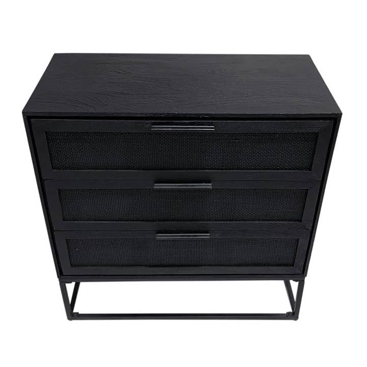 EARTHWARE – wholesale Skåp – Emily svart skänk med 3 breda lådor2