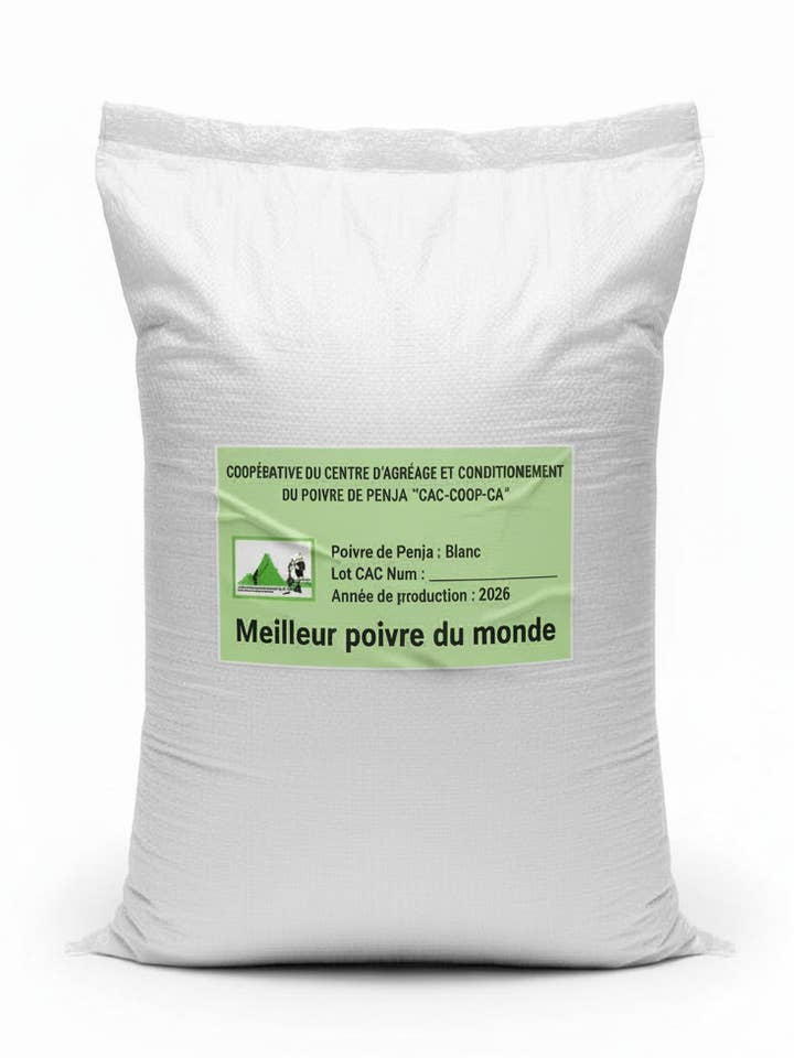 Hvid peber fra Penja 25 kg for engroshandel hos SINEHA SPICES