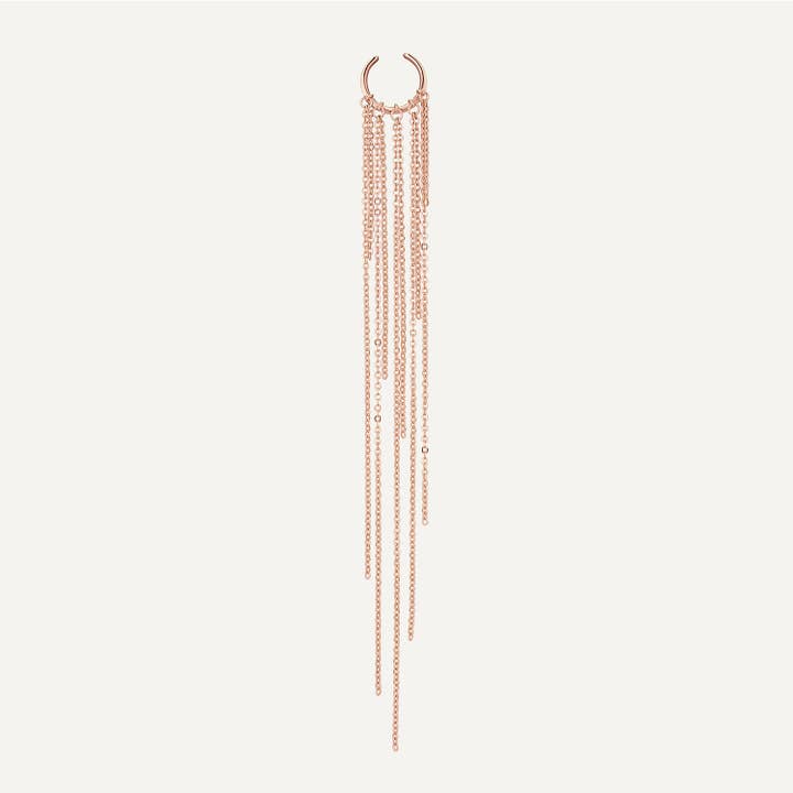 ROSE GOLD CASCADE EAR CUFF for wholesale by EarCandy Jewelry