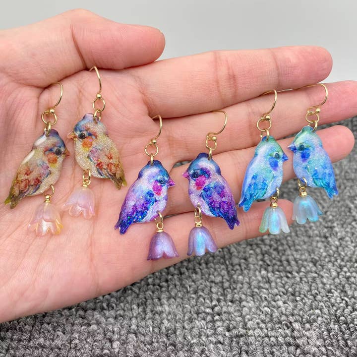 Robin Picking Flowers, Resin Birds Dangle Earrings and other Purchase Wholesale robin. Free Returns & Net 60 Terms on Faire trending on Faire.