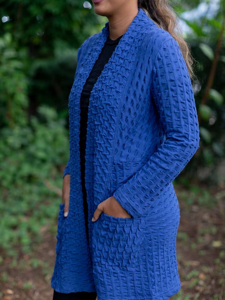 Chaqueta larga con tejido gofrado para venta al por mayor de Komil