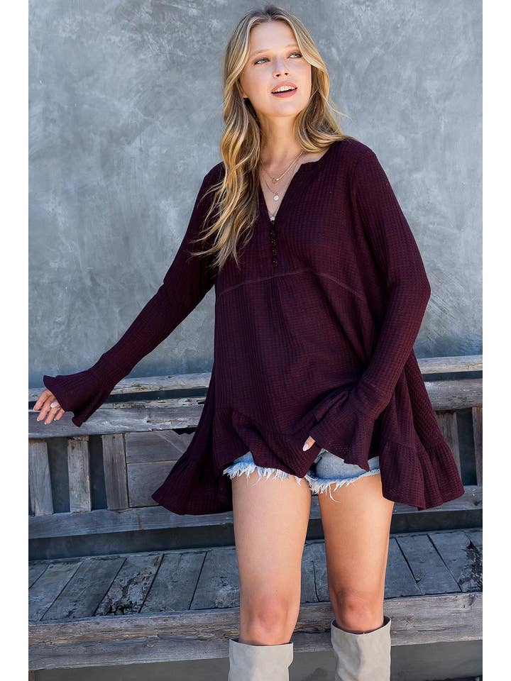 Sweet Lovely by Jen - Wholesale Tunic - Women's - SW275 - Waffle Knit Flare Top49