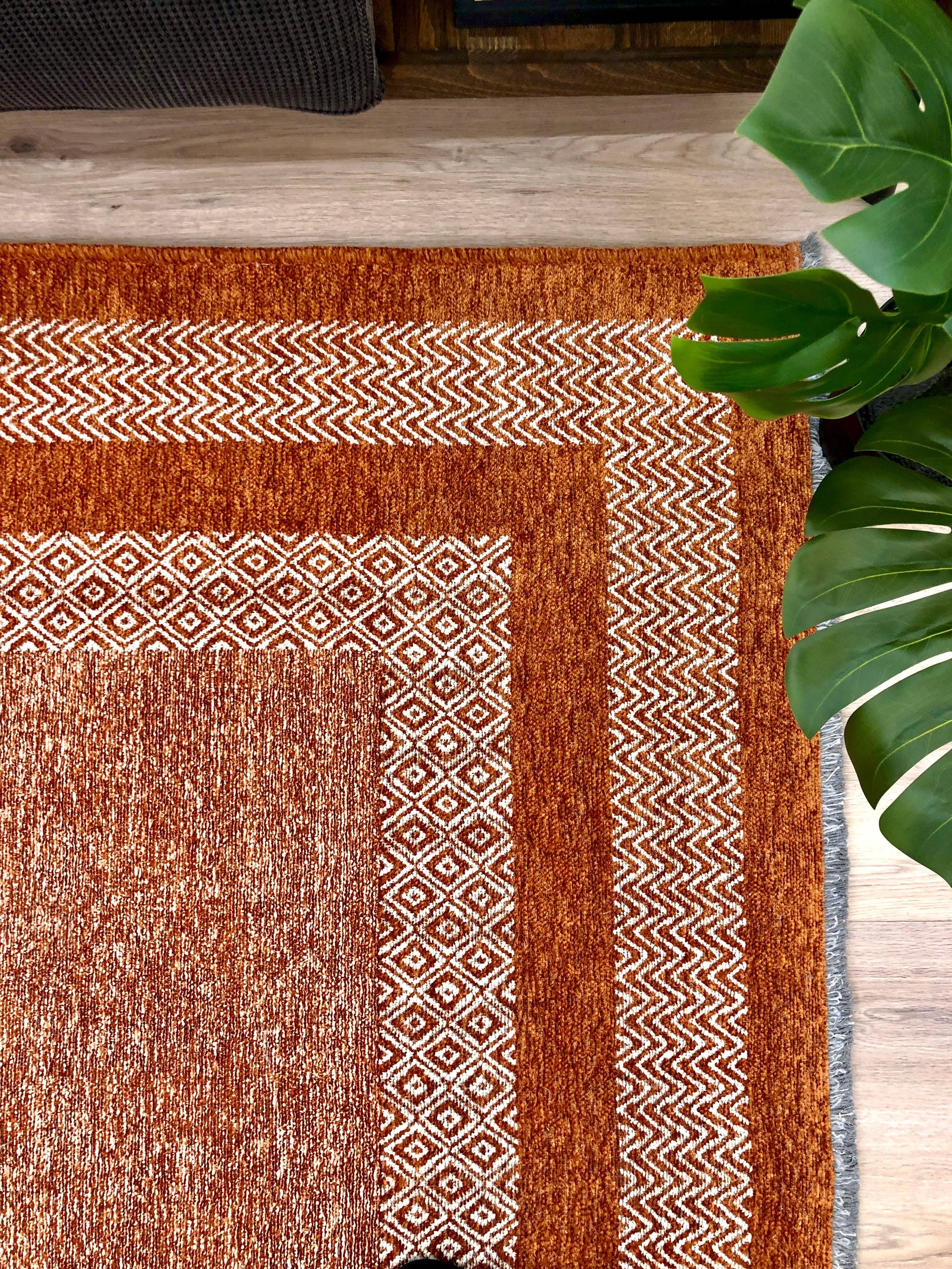 Alfa Rich Inc - Wholesale Area Rug - Scandinavian Burnt Orange Washable Area Rugs4