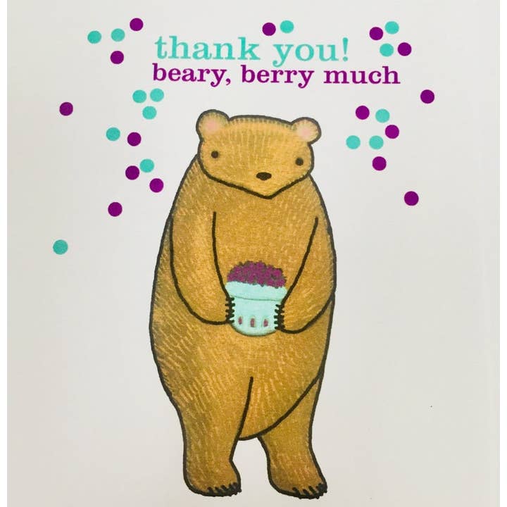 Obrigado Beary Berry Muito Dobrado Cartão por atacado de bishopart