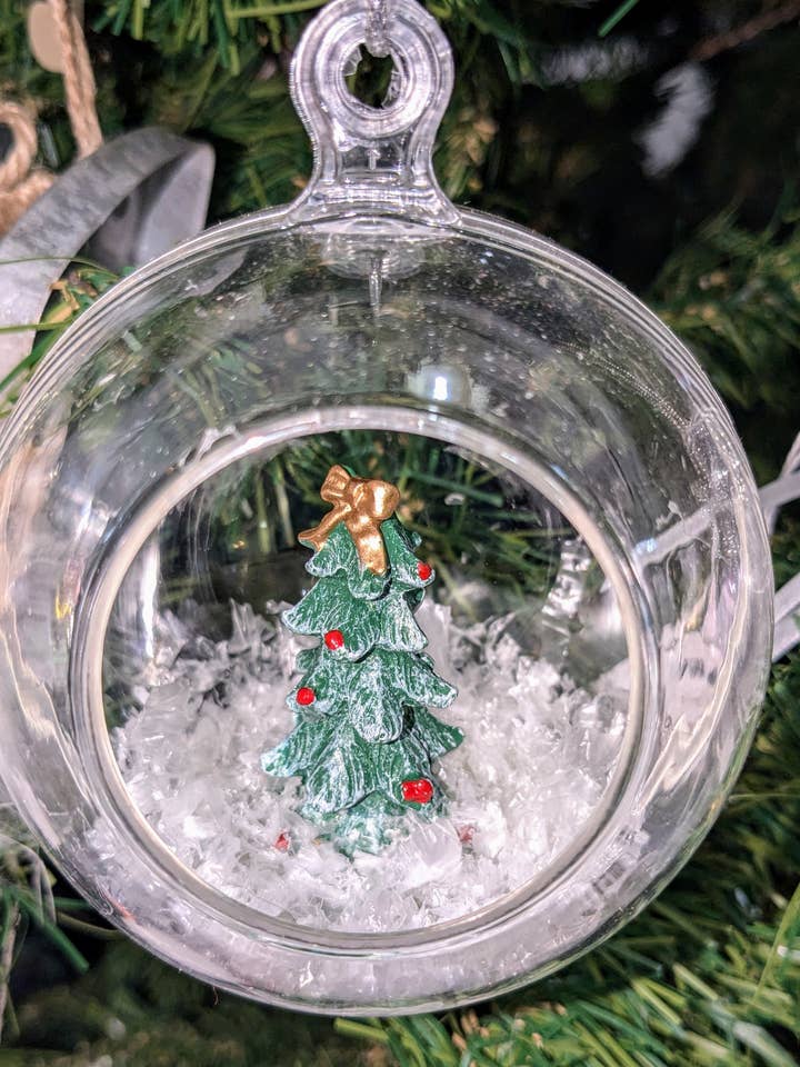 Open Face ornament with Christmas tree for wholesale by Red Mitten