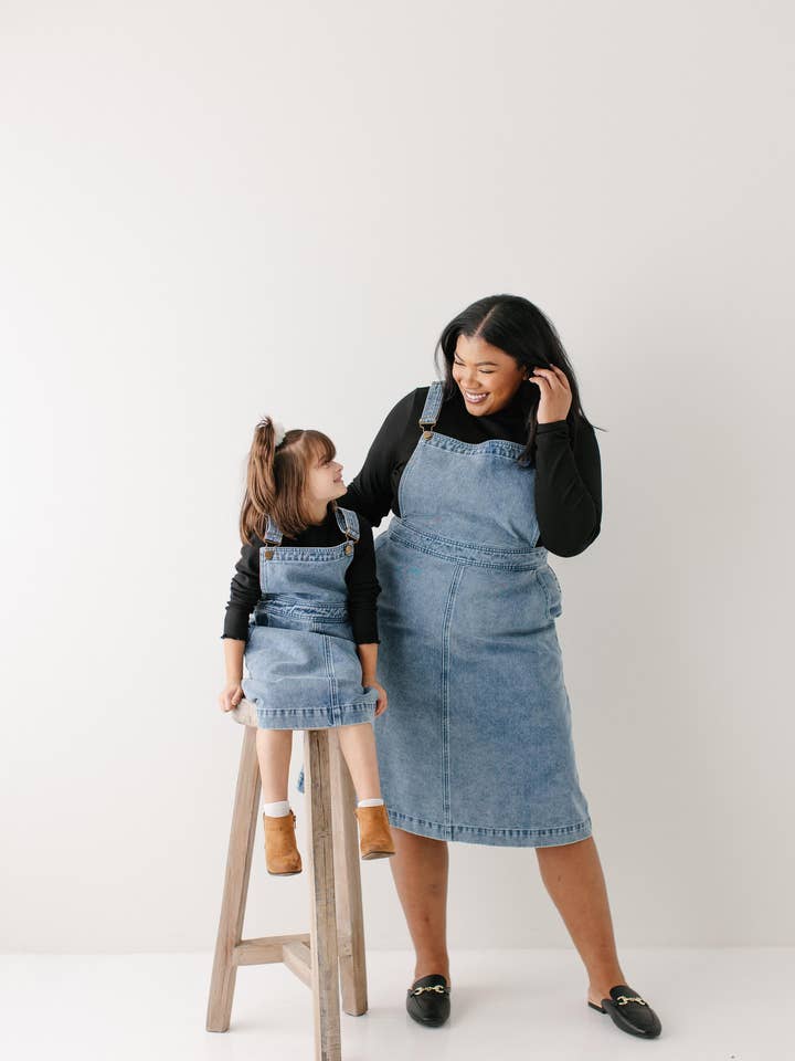 Vintage Wash 'Bailey' Denim Overall Dress for wholesale on Faire15