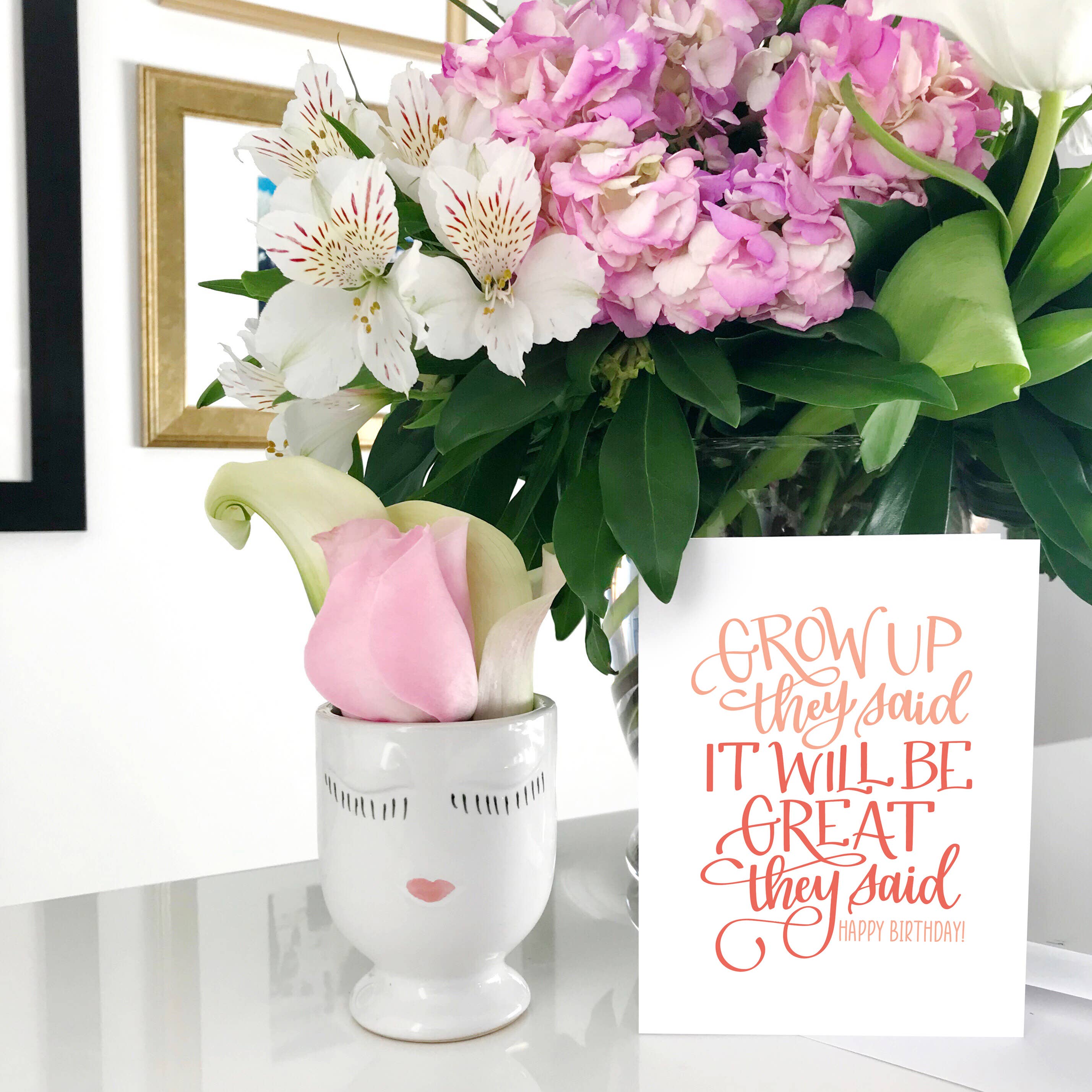 Stevie + Bean Paperie - Vendita all'ingrosso Biglietti di auguri - Crescere Hanno detto, Sarà grande Hanno detto HBD/Carta1