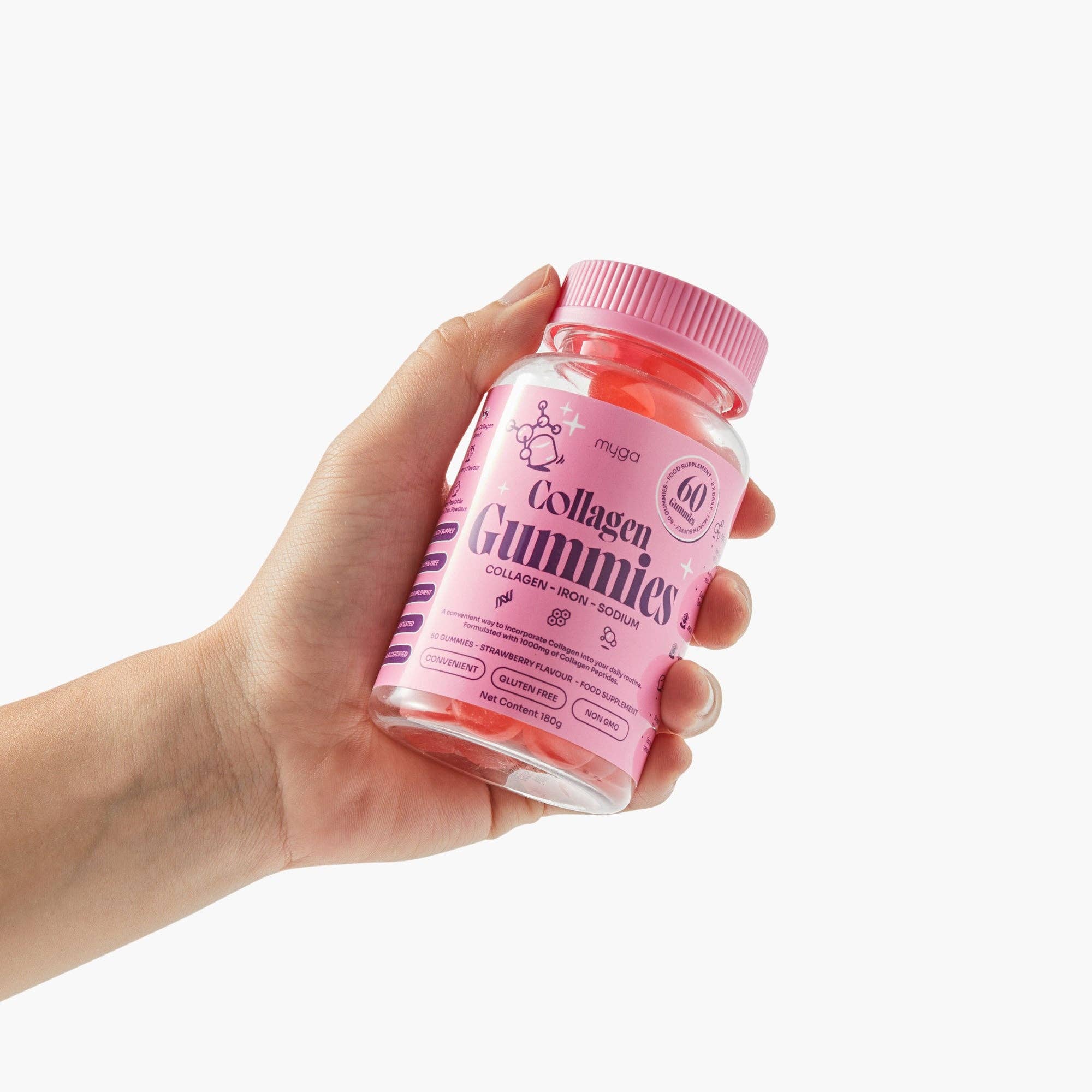 Myga - Wholesale Oral Supplement/Vitamin - Myga Collagen Gummies – Strawberry Beauty & Energy Boost9