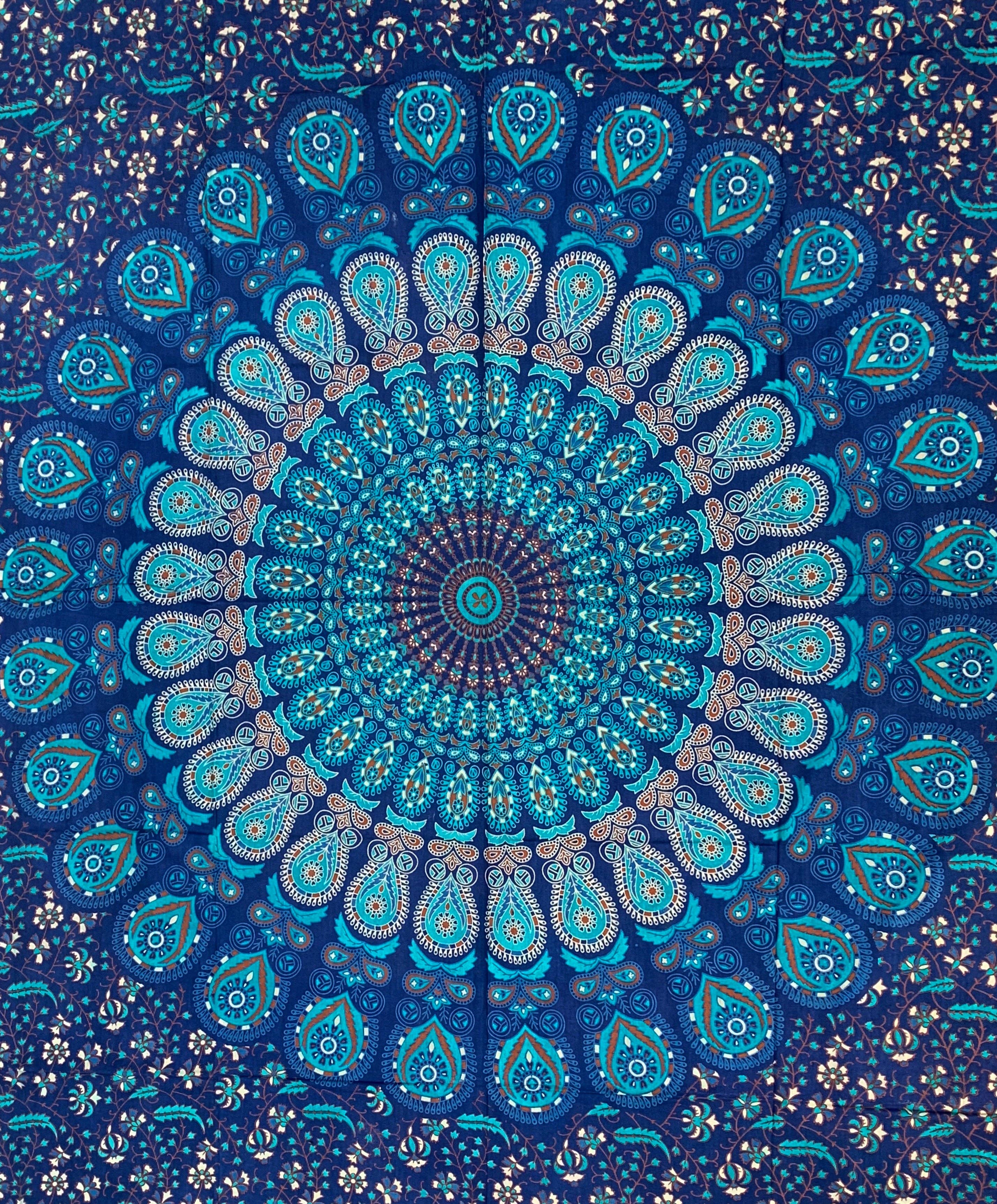 Lungta Imports - Wholesale Tapestry/Textile - Lotus Mandala Tapestry Wall Decor Beach Throw 80”X50”8
