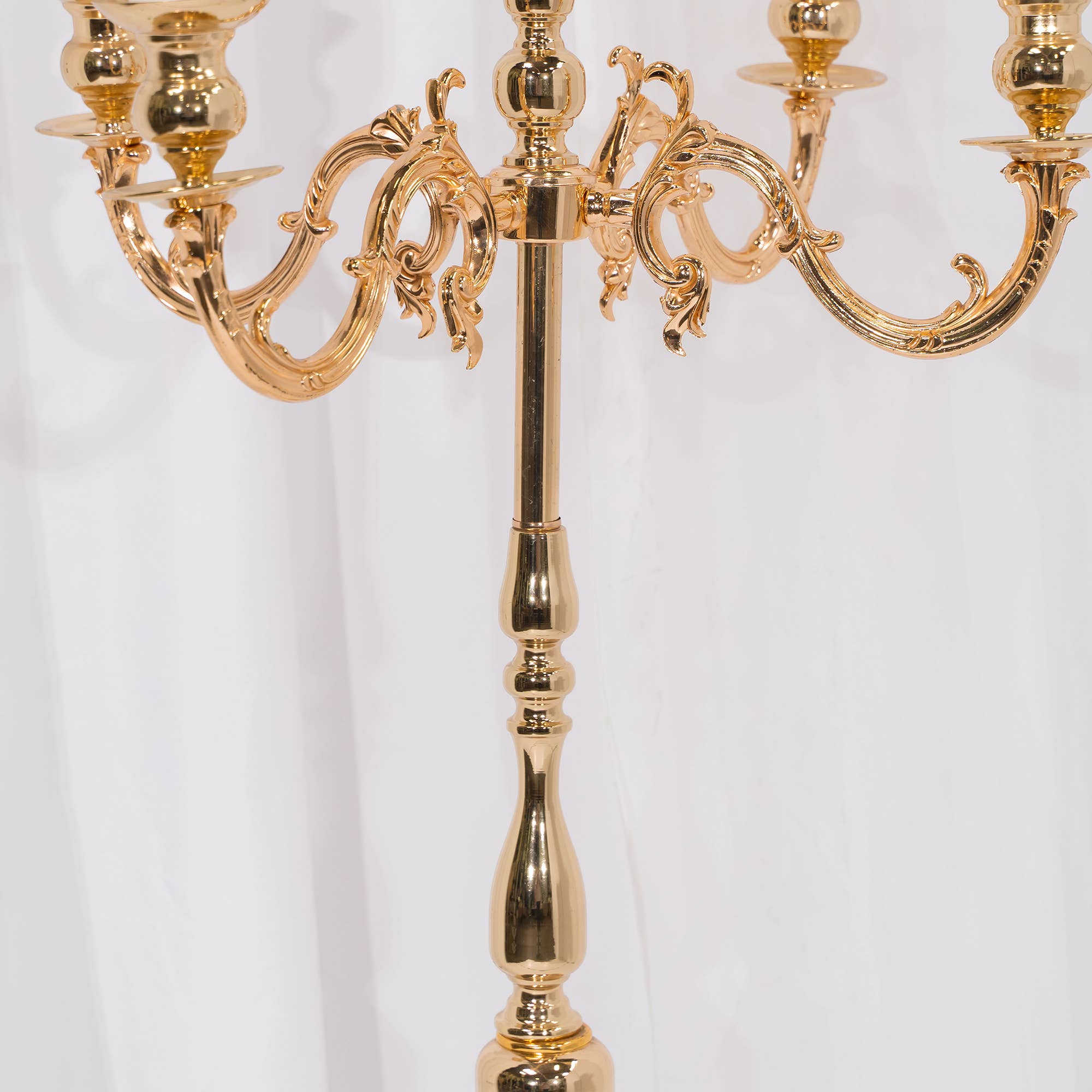 Candelabra 5 Arm Pillar Candle Holder 60½" - Gold for wholesale on Faire4