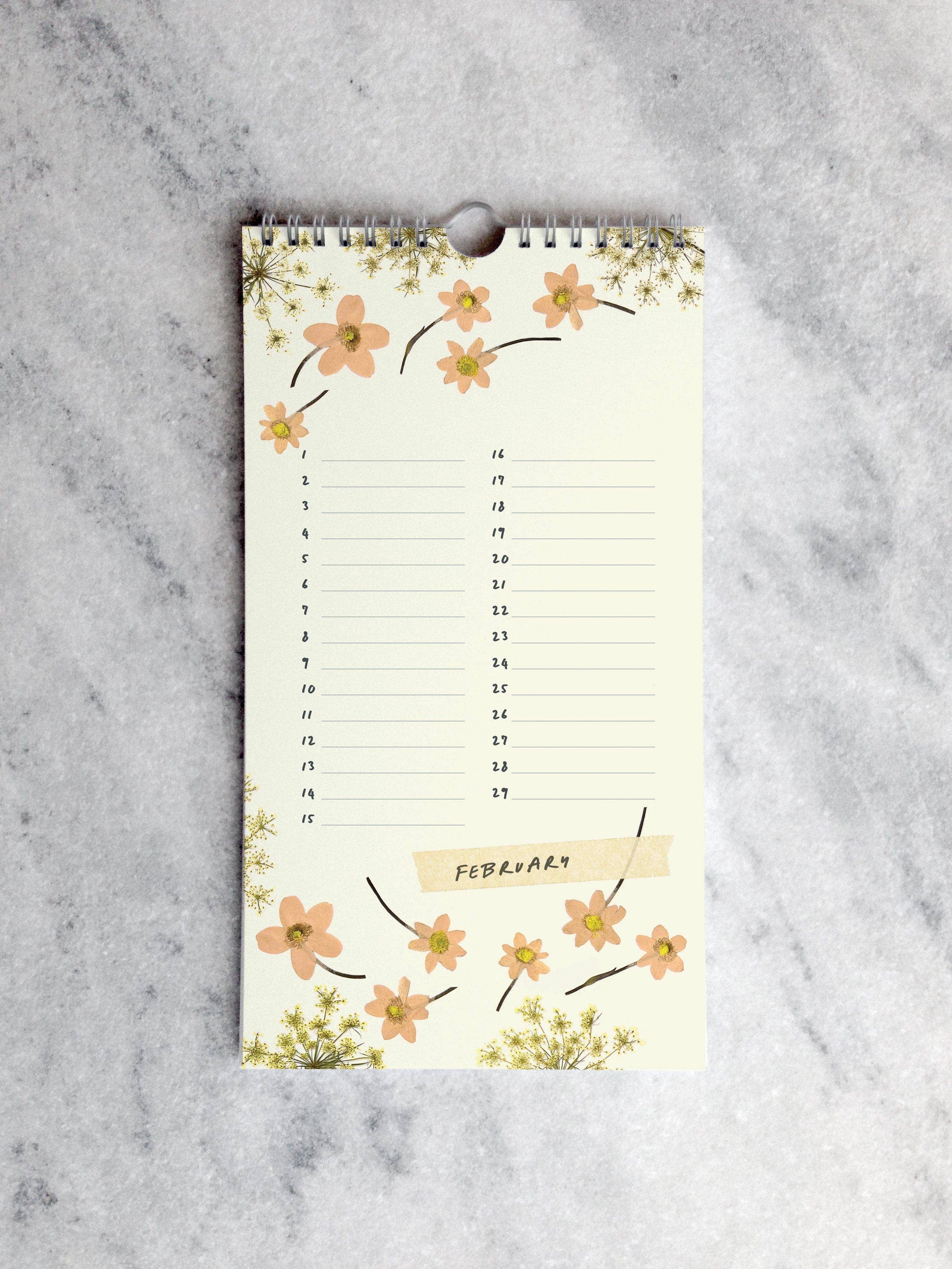 Favorite Story - Wholesale Calendar - Celebration Calendar, Pressed Flowers2