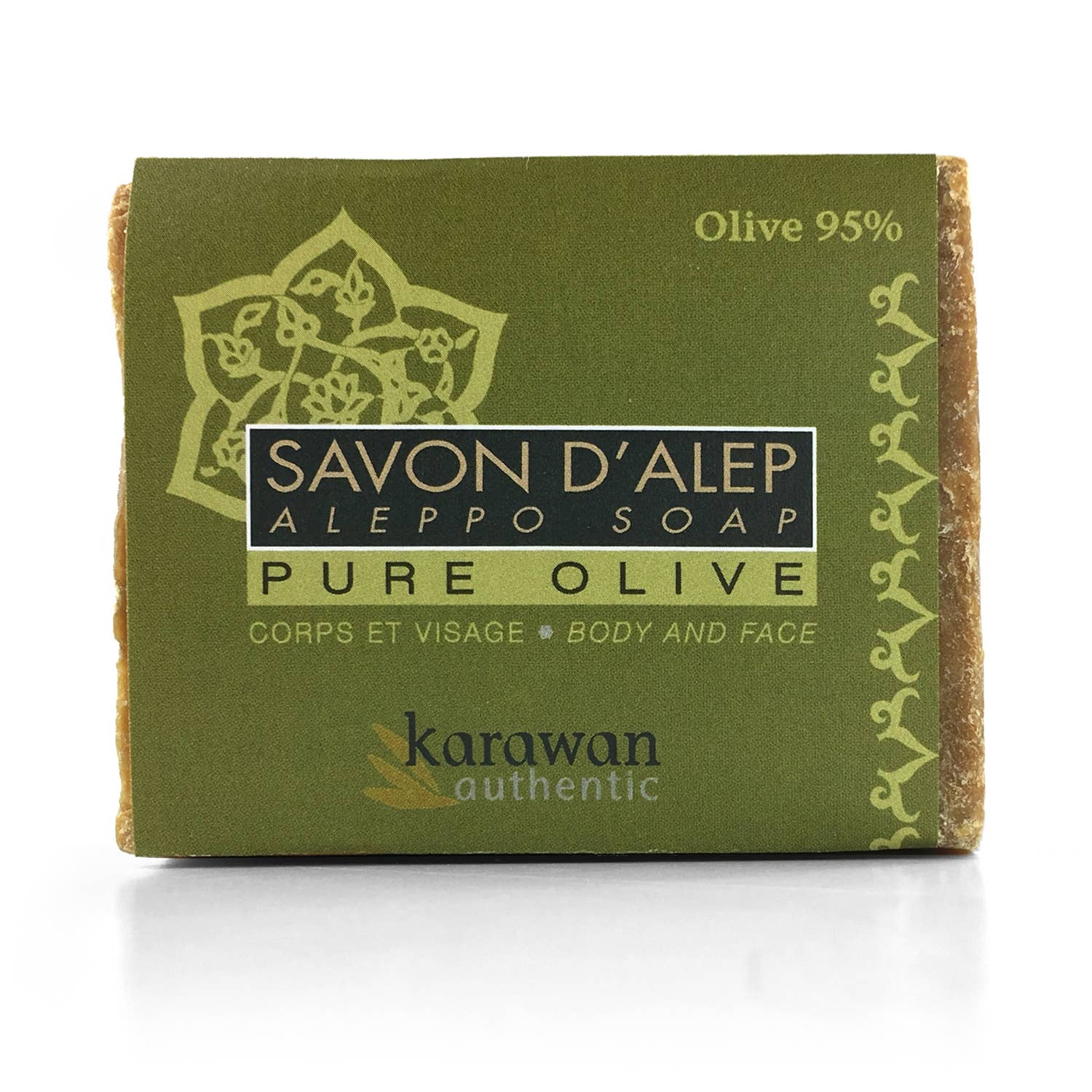 Karawan Authentic - Wholesale Bar Soap - PURE OLIVE ALEPPO SOAP 95% - IN A STRIP - 200G12