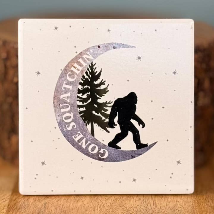 Gone Squatchin' Ceramic Coaster for wholesale by HandCrofted