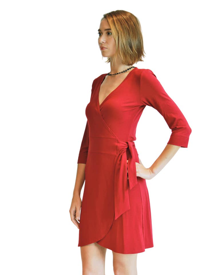 Adelyn SF - Wholesale Dress - Women's - Rayon Jersey Wrap Dress with Stretch2
