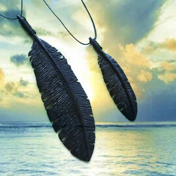 Feather Tribe - Vendita all'ingrosso Collana con ciondolo/pendaglio - Collana Raven Feather2