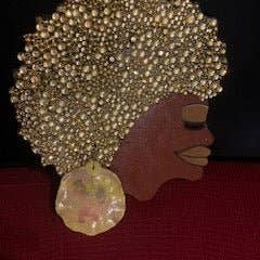 Afro Angela (Gold Pearl & Rhinestone) for wholesale by NPO Creations