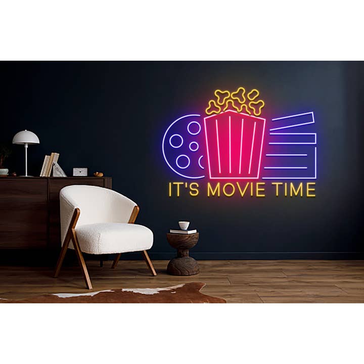 It's Movie Time Neon Sign, Cinema Wall Décor Signboard for wholesale by Glow Neon