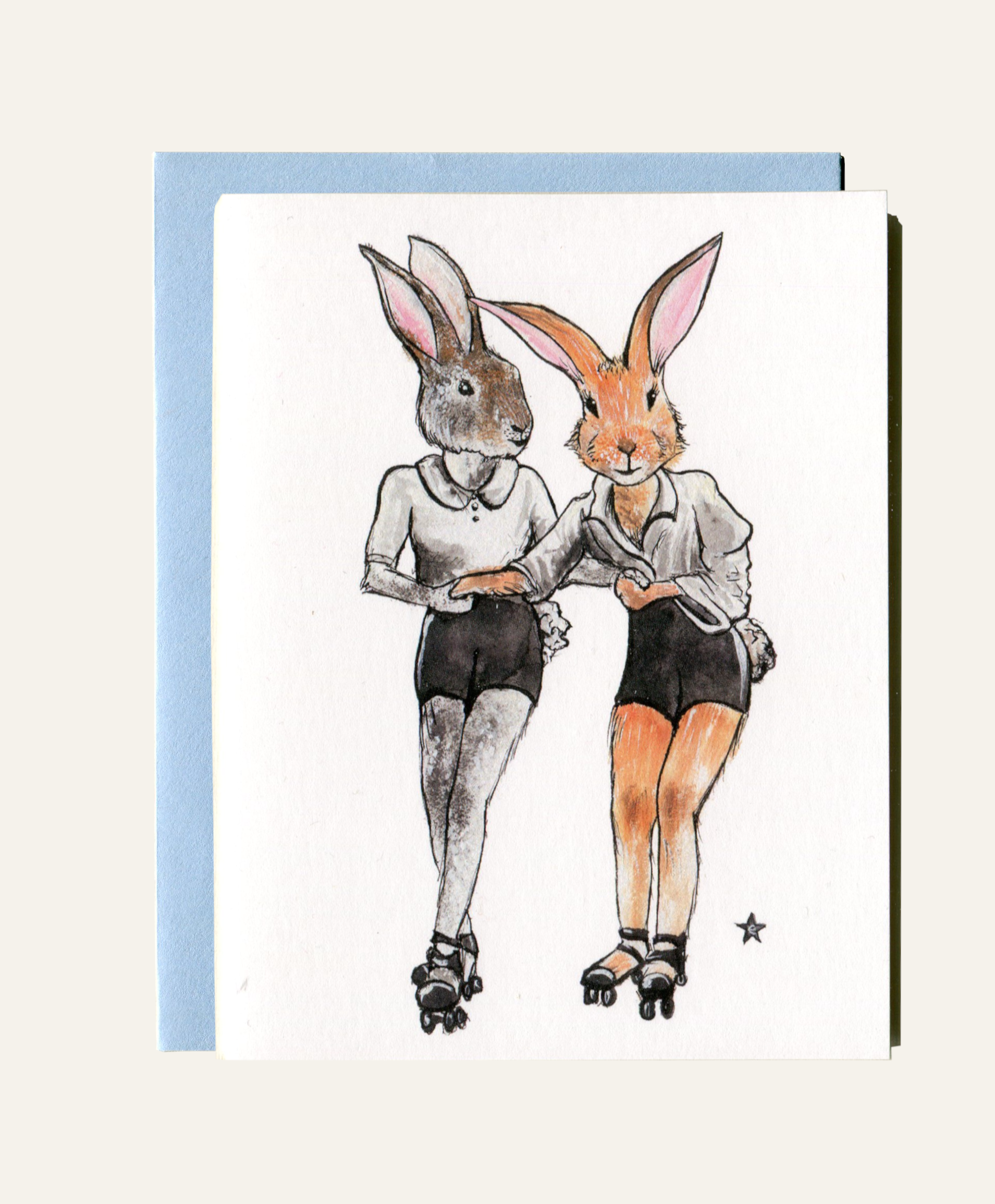 Darling Illustrations - Wholesale Love Card - You're How I Roll - Bunny Rabbit Notecard3