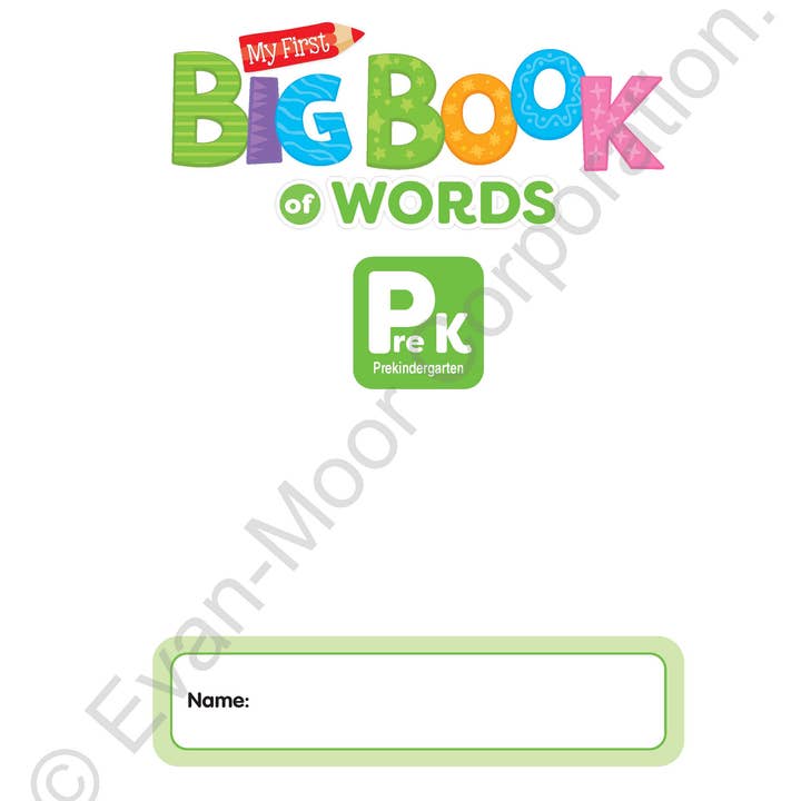 Evan-Moor Educational Publishers - Wholesale Baby & Toddler Book (0-2) - My First Big Book of Words, Grade PreK Workbook2