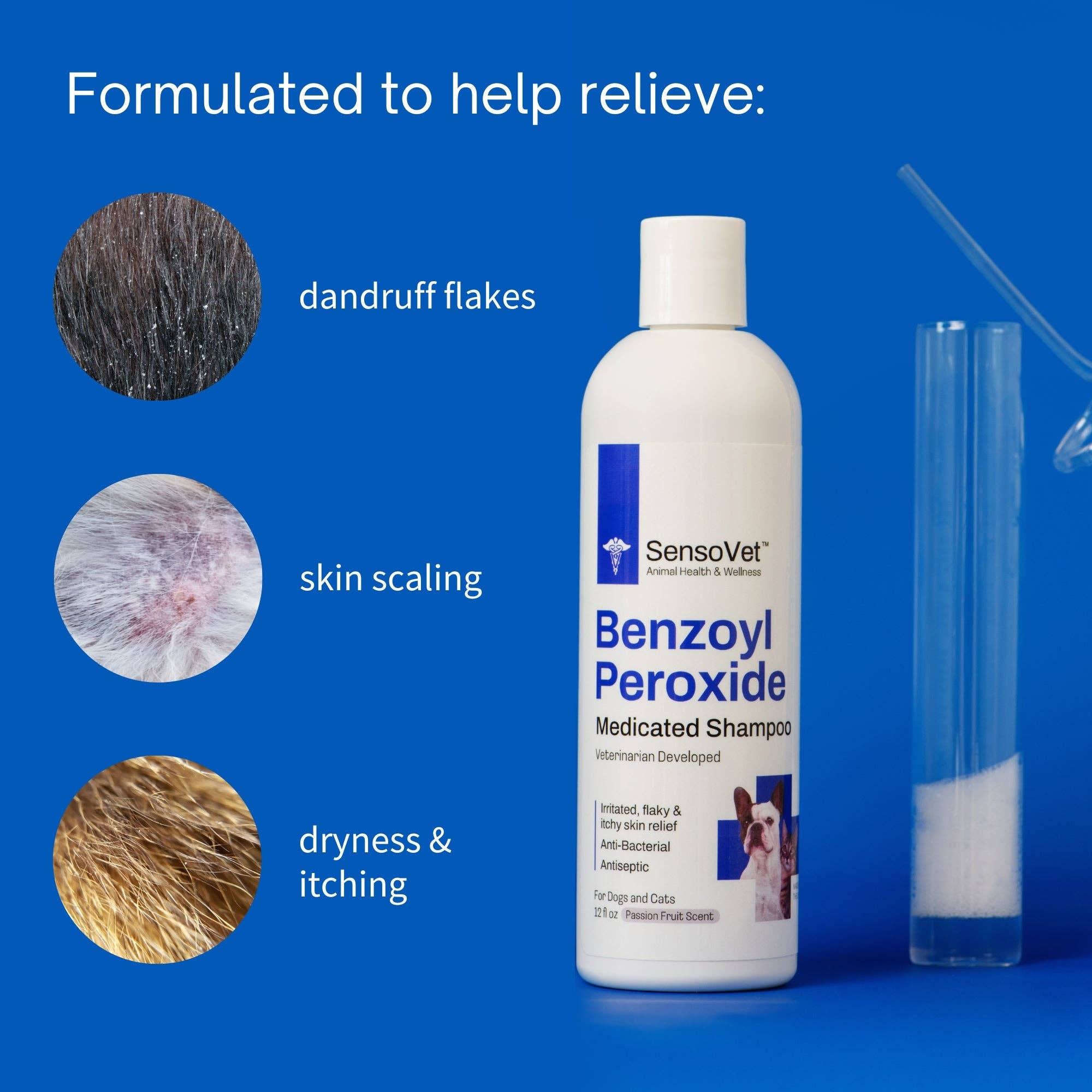 SensoVet - Wholesale Pet Shampoo - Dog - Benzoyl Peroxide Shampoo for Dogs & Cats - 12oz2